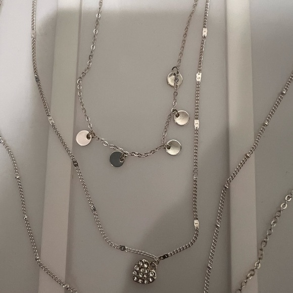 4 Tier Silver Necklace - Picture 6 of 7